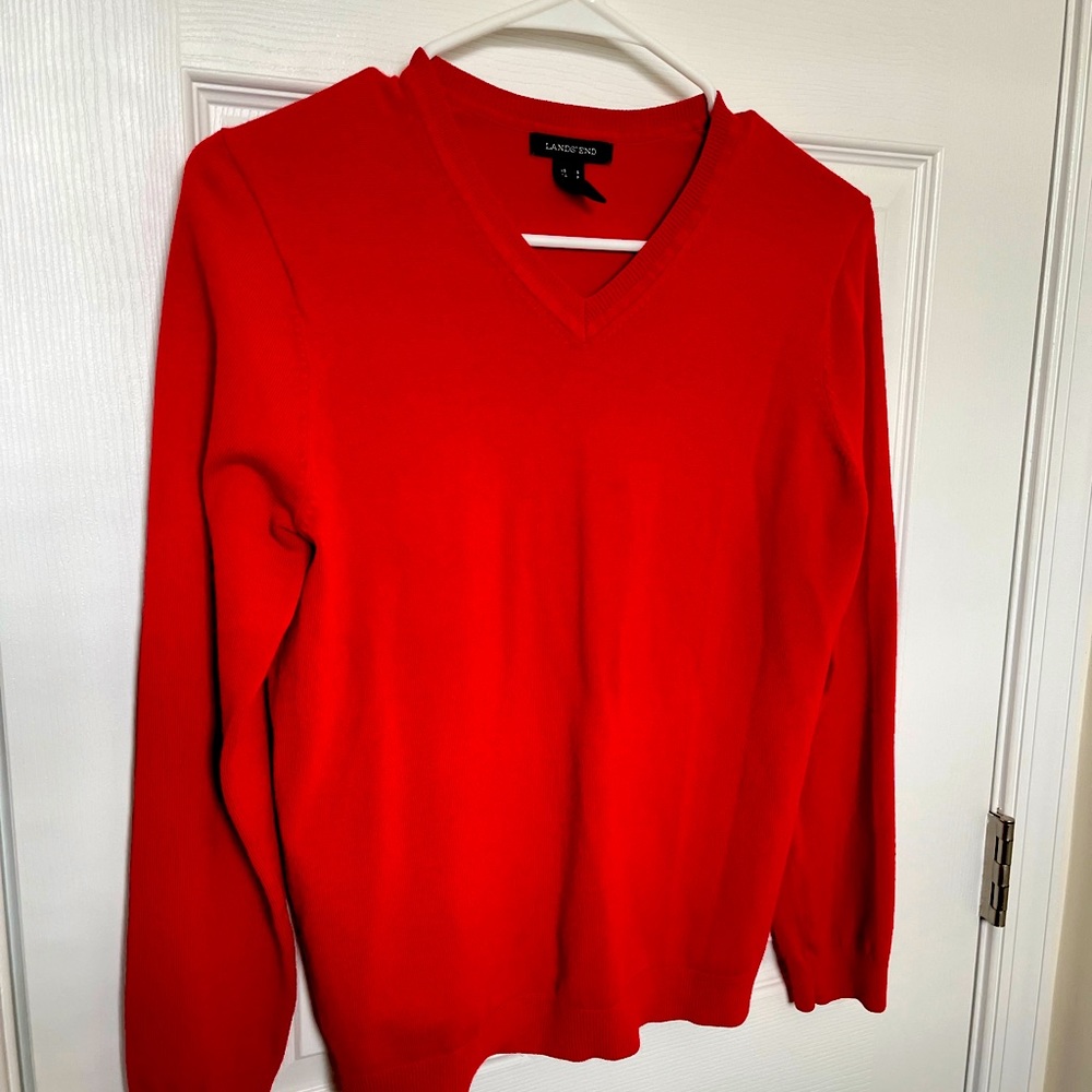 Red Performance Land’s End Sweater